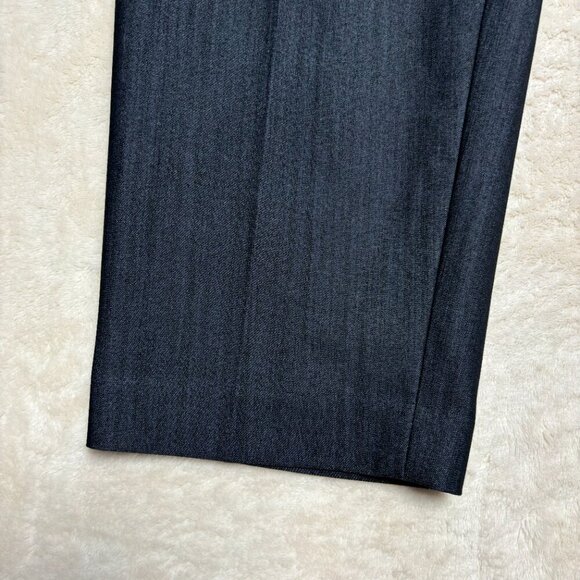 Calvin Klein Womens Paperbag Straight Leg Pants w/ Belt Sz‎ 4 Blue Career Office - Picture 3 of 13